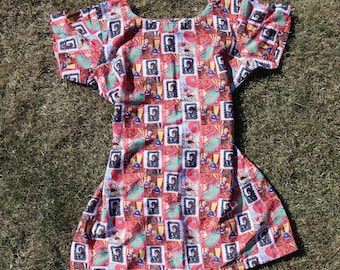 Abito tunica con stampa boho vintage - Abito etnico patchwork colorato in regalo