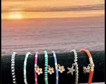 Bracelets de cheville inspirés de la plage, choisissez votre préféré, bijoux d'été sans fin