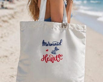 Sac fourre-tout sirène en coeur avec épingle à breloques, accessoires assortis disponibles, cadeau sirène pour amoureux