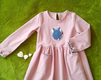 Sukienka dla dziewczynki z wygodnej organicznej bawełny jersey