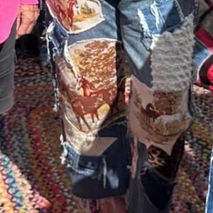 Artisan Reworked Hand Created Upcycled Recycled Vintage Mens Levi Denim Jeans Inspired by Free People Magnolia Jaded Gypsy Sassy Britches bild 6