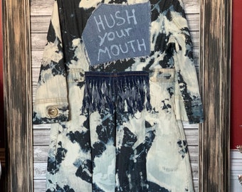Upcycled Dip Dyed Denim Duster Coat - Boho Hippie Festival Style