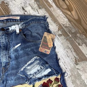 Artisan Reworked Hand Created Upcycled Recycled Vintage Mens Levi Denim Jeans Inspired by Free People Magnolia Jaded Gypsy Sassy Britches bild 5