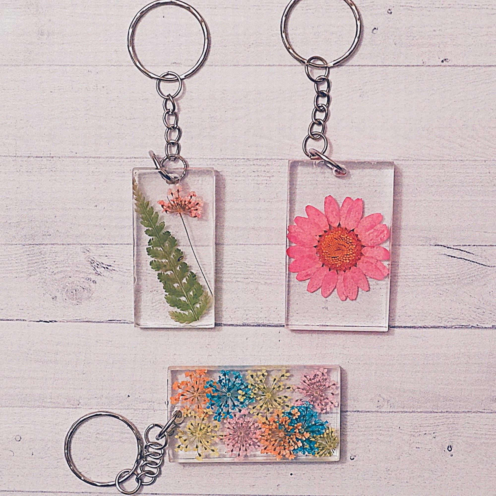 Pressed-Flowers Resin Keychains — San José Made