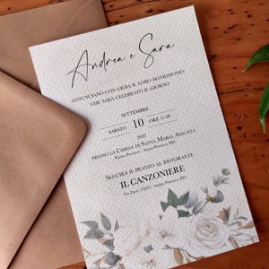 Wedding participation mod. LILIUM Ceremony invitation Invitation to receive Tags Save the date Thank you card image 1