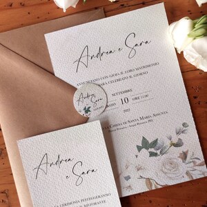 Wedding participation mod. LILIUM Ceremony invitation Invitation to receive Tags Save the date Thank you card image 2