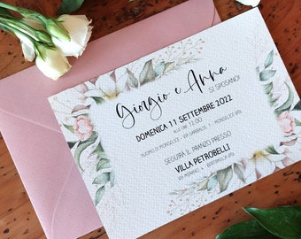 Wedding participation mod. SPRING | Ceremony invitation | Invitation to receive | Tags | Save the date | Thank you card