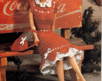 Vintage Crochet Valentines Day Doll Dress Set Pattern (PDF Download)
