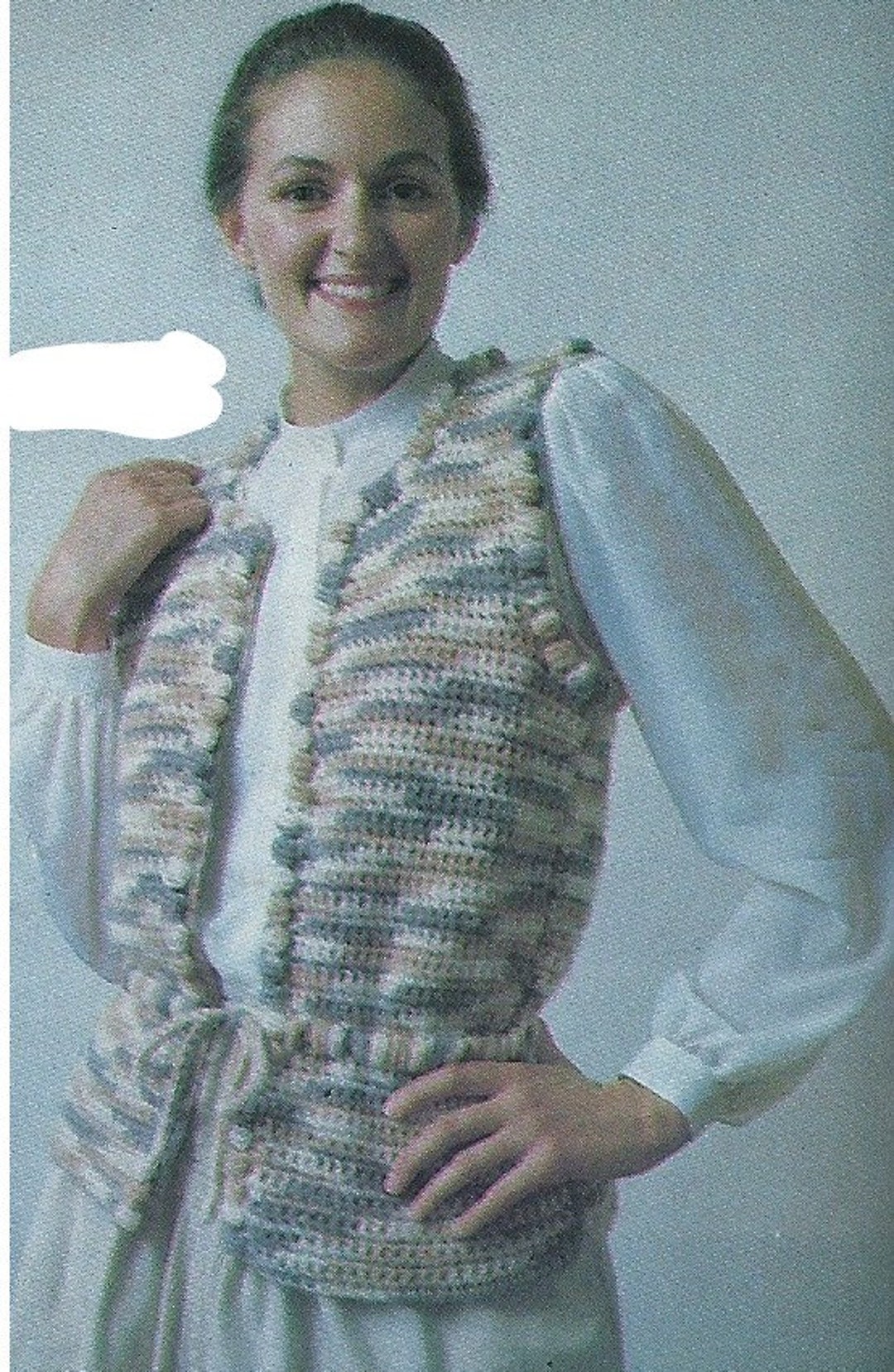 Vintage Crochet Vest Pattern Etsy