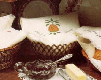 Vintage Cross Stitch Elegant Bread Cover 2 Patterns