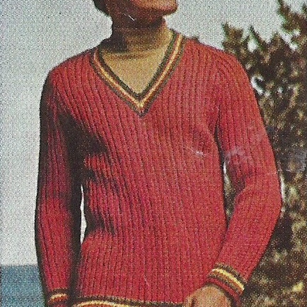 Vintage Knitted Men's Raglan Sweater pattern