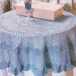 Vintage Crochet Fans and Lace Tablecloth Pattern