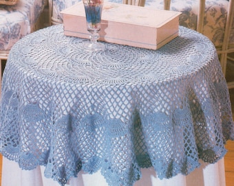 Vintage Crochet Fans and Lace Tablecloth Pattern