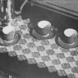 Vintage Crochet Spanish Tile Table Runner Pattern (PDF Download)