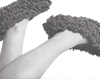 Vintage Crochet Loop Slipper pattern