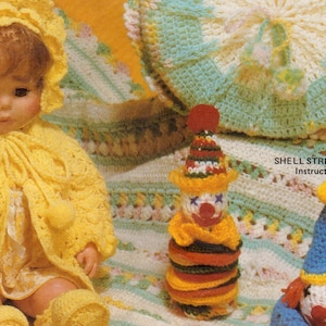 Vintage Crochet Shell Stripe Afghan Pattern