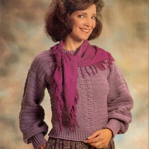Vintage Crochet Purple PreviewSweater Pattern