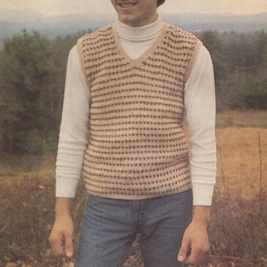 Vintage Crochet V-neck Sweater Pattern