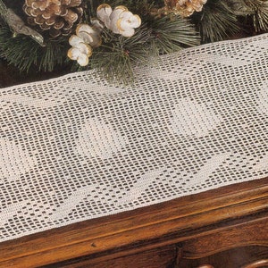 Vintage Crochet Christmas Tree Table Runner Pattern
