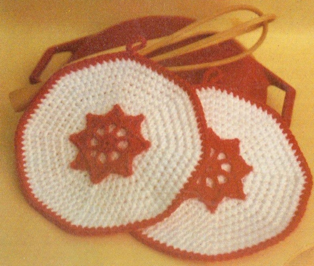 Vintage Crochet 2 Potholder Patterns Etsy Vintage Crochet 2 Potholder Patterns Etsy