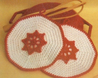 Vintage Crochet 2 Potholder Patterns