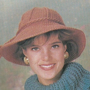 Vintage Crochet Snap Brim Winter Hat Pattern