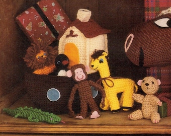 Vintage Crochet Noahs Ark Doll Set Pattern (PDF Download)