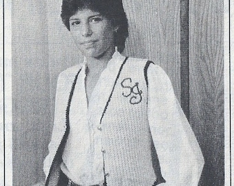Vintage Knitted Teens Vest Pattern