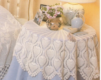 Vintage Crochet pineapple tablecloth pattern 2 (PDF Download)