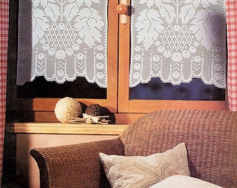 Vintage Crochet Exotic Gardens Curtains Pattern