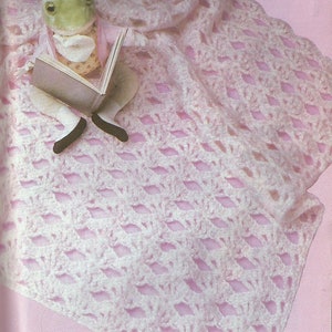 Vintage Crochet Openwork Scallop Baby Blanket Pattern