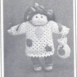 Vintage Crochet Doll Dress and Purse Pattern (PDF Download)
