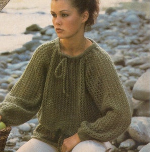 Vintage Knit Drawstring Blouse Pattern