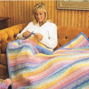 Vintage Crochet Color Dipped Afghan Pattern