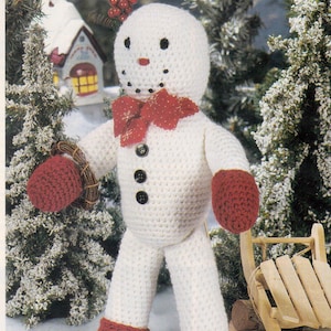 Vintage Crochet Holly Berry Snowman Pattern