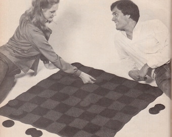 Vintage Crochet Checkerboard Rug Pattern