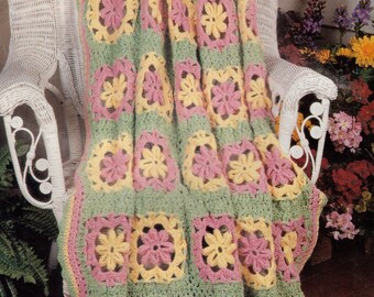 Vintage Crochet Tweedy Pastel Afghan Pattern