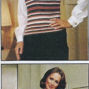 Vintage Knitted Vest Set Pattern