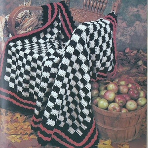 Vintage Crochet Checkered Afghan Pattern