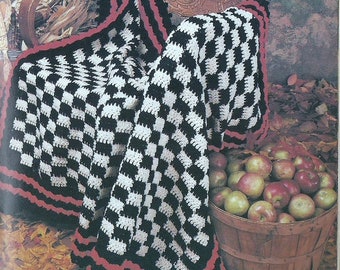 Vintage Crochet Checkered Afghan Pattern