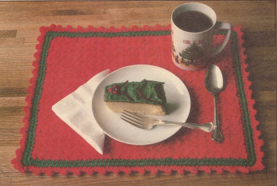 Vintage Crochet Christmas Placemat Pattern Etsy