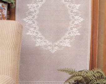 Vintage Crochet Window Wreath Curtain Pattern