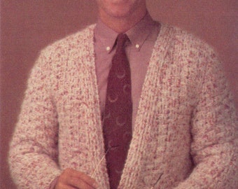 Vintage Crochet Pattern Men's Cardigan Pattern (PDF Download)