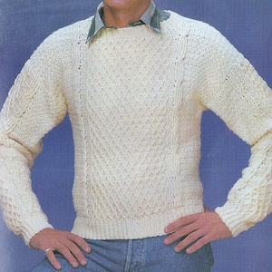 Vintage Crochet Fisherman Pullover Pattern