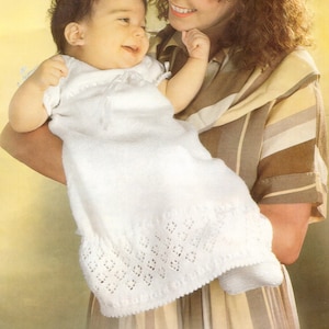 Vintage Knitted Christening Dress and Booties Pattern