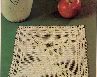 Vintage Crochet Floral Quartet Doily Pattern