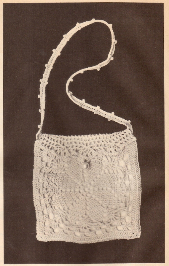 Vintage Crochet Bridal Purse Pattern Etsy