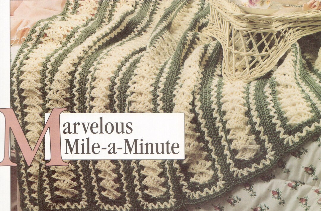 Vintage Crochet Pattern Marvelous Mile a Minute Blanket Pattern (PDF ...