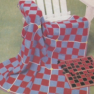 Vintage Crochet Checkered Board Afghan Pattern