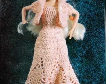 Vintage Crochet Fashion Doll Stepping Out Dress Pattern (PDF Download)